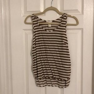 H&M Brown and White Shirt